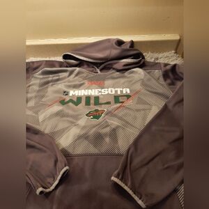 Minnesota Wild Reebok Center Ice Gray Hoodie Size 2XL